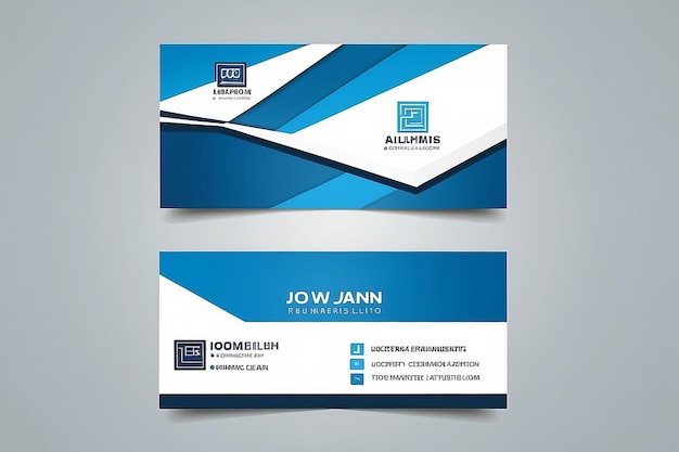 Photo modern creative and clean business card design template blue and white