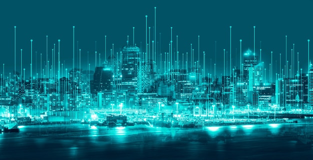 The modern creative communication and internet network connect in smart city