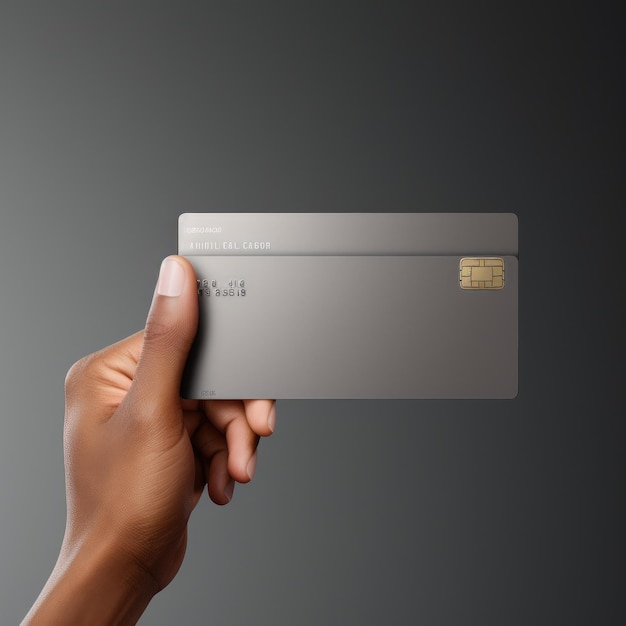 Modern credit or debit card in the hand Generative AI