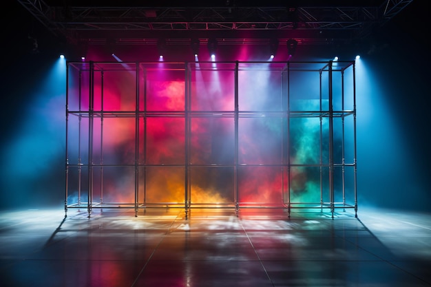 Modern dance stage light background with spotlight illuminated for modern dance production stage Emp