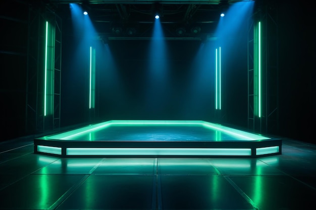 Modern dance stage light background with spotlight illuminated the stage Stage lighting performance