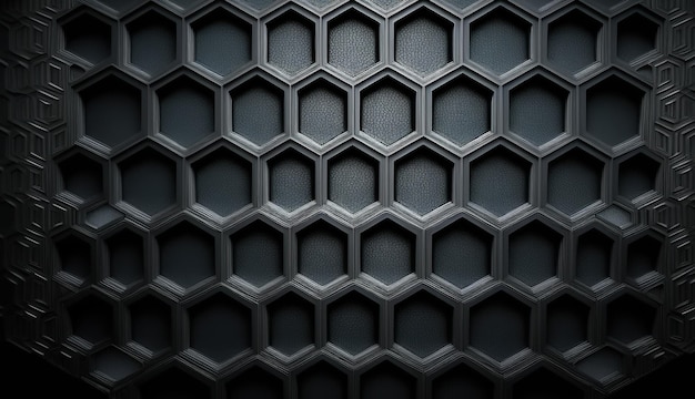 Modern dark background with hexagons Generative AI