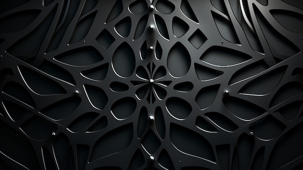 Modern Dark Black Abstract 3D Vector Seamless Pattern