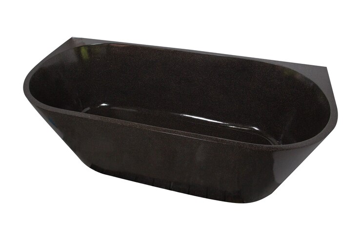 Photo modern dark black bathtub isolated in white background