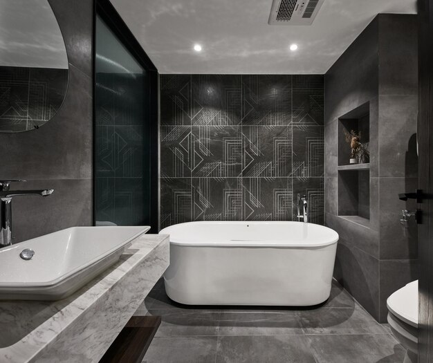 modern dark grey bathroom design