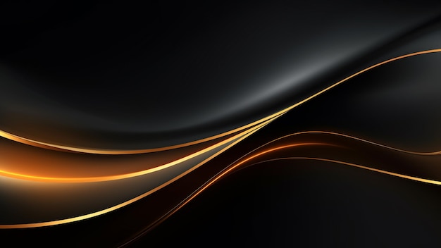 Modern Dark Tech Background Combine with Golden Lines Element Usable for Background Wallpaper