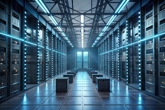 Photo modern data center and network infrastructure solutions