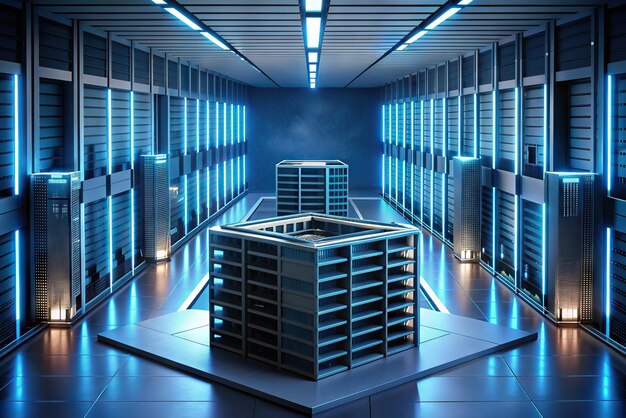 Photo modern data center and network infrastructure solutions