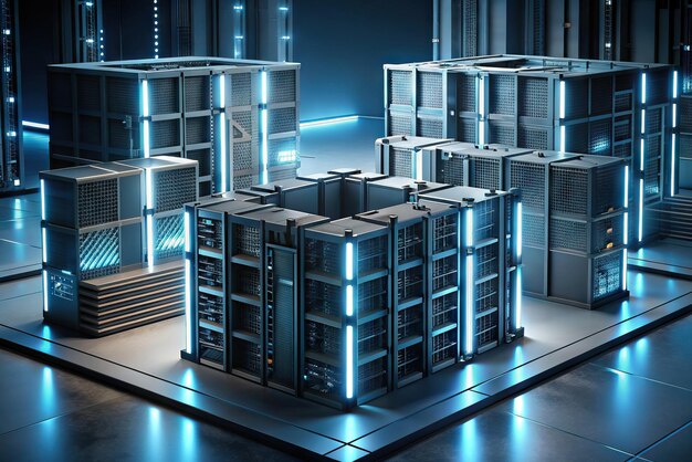 Photo modern data center and network infrastructure solutions