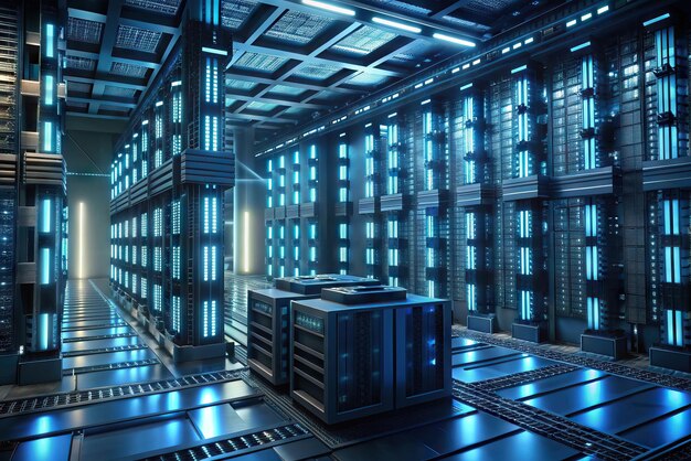 Photo modern data center and network infrastructure solutions