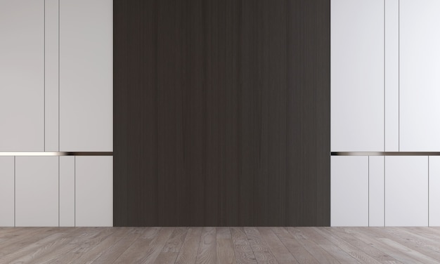 아늑한 빈 거실과 흰 벽 질감, 3d 렌더링의 현대적인 장식 인테리어 디자인