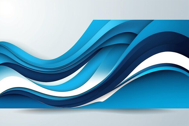 Photo modern decorative blue wave style design banner template vector background