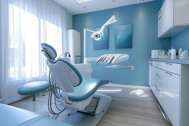 Современный интерьер стоматологической клиники с современным стоматологическим оборудованием