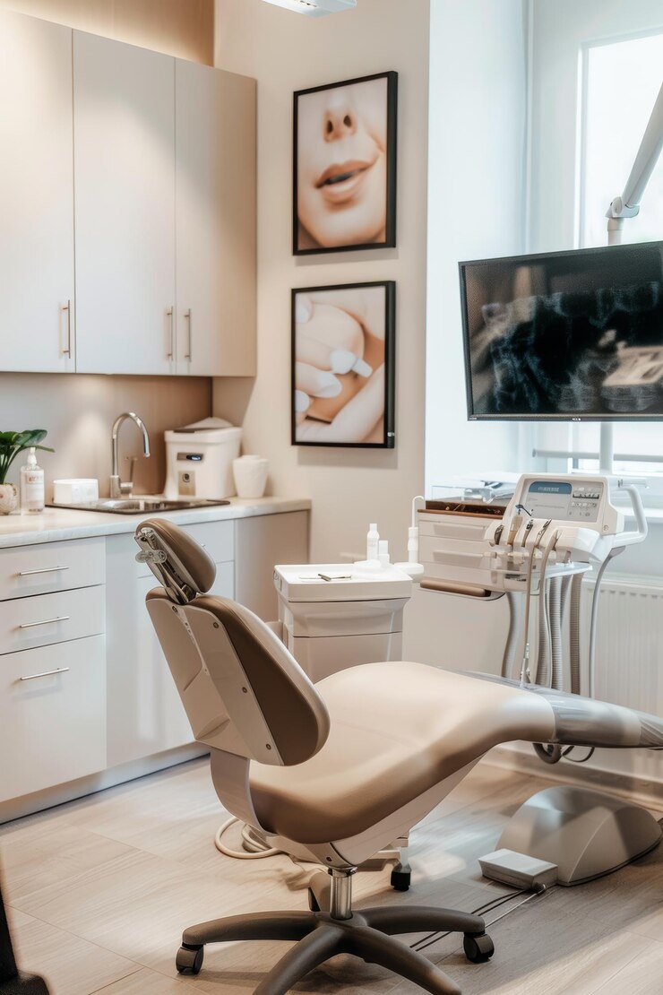 Photo modern dental consultation room with stateoftheart equipment and medical posters