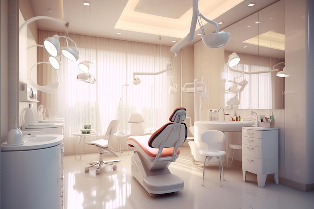 Modern dental office convenient for dental treatment AI generation