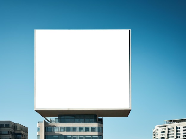 Modern design buitenconstructie Leeg gebouw billboard mock-up sjabloon poster Straatadvertentie buitenkant Ai generatieve afbeelding