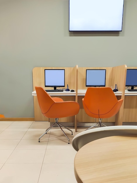 Modern design interior of the bank or business hall