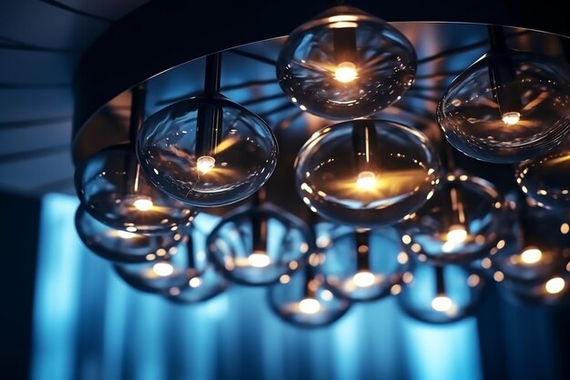 Photo modern design interior ceiling lights