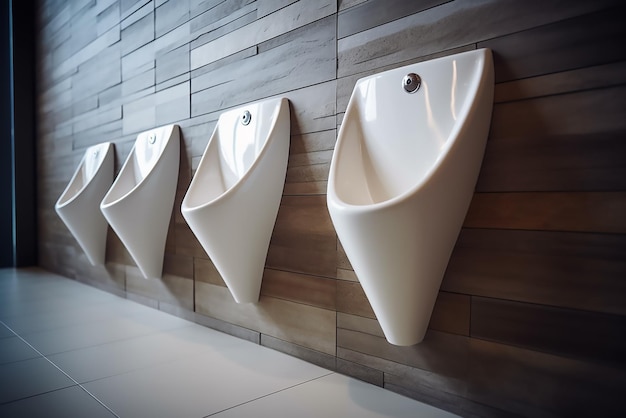 Photo modern design mounted urinals