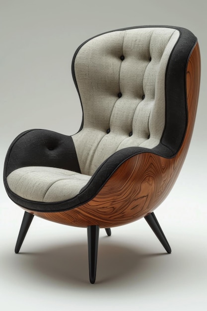 색 배경 에 있는 현대적 인 디자이너 의자
