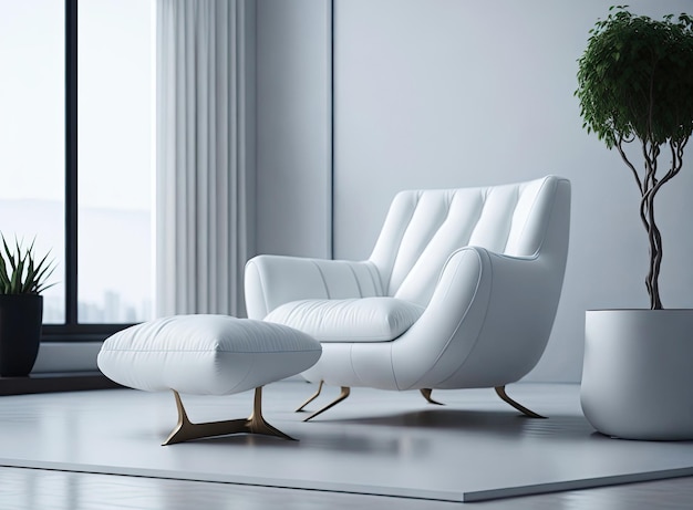 Modern designer chair in interior