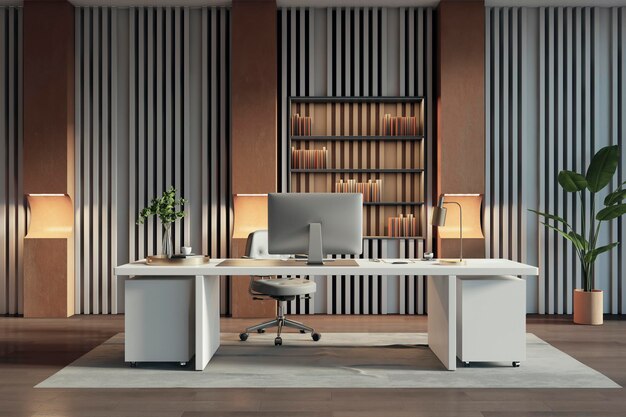 Foto moderno designer coworking ufficio interno 3d rendering