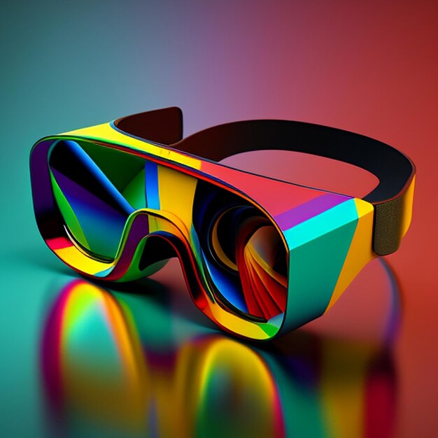 Photo modern designs of vr glasses bright colors