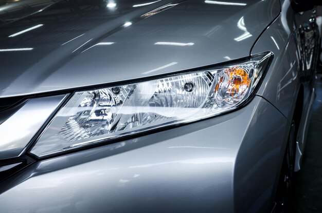 Photo modern details with car headlights led