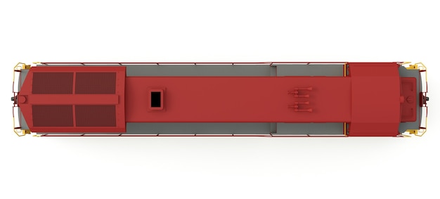 Modern diesel railway locomotive with great power and strength for moving long and heavy railroad train