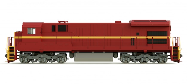 Modern diesel railway locomotive with great power and strength  