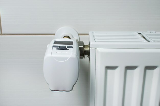 Modern digital temperature knob of heating radiator