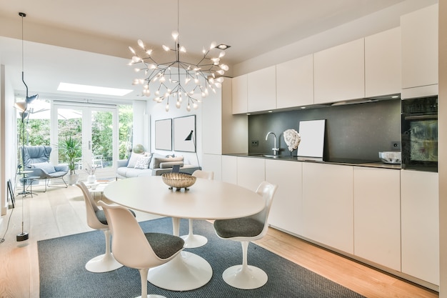 Modern dining room in a luxury house