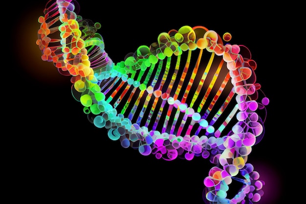 顕微鏡の詳細で現代の DNA 構造