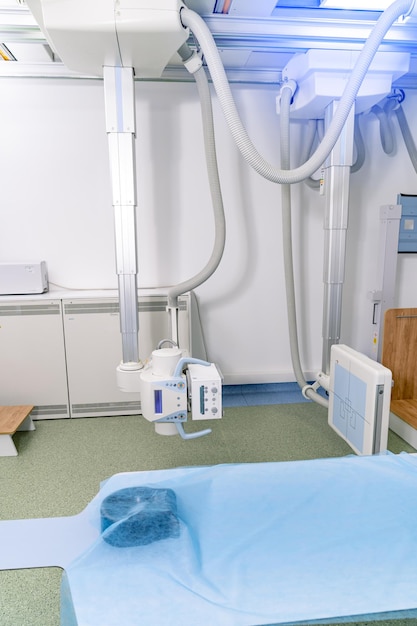 Modern doctor medicine equipment. Steril white hospital room. Tools for work.