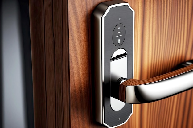 Modern door handles without key hole with security system