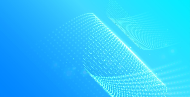 Modern dotted wave, business, science, technology, big data background. curved dots structure. wave flow. molecule and communication illustration.