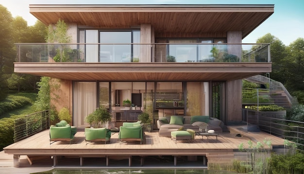 Modern ecofriendly multifamily homes with photovoltaic cells