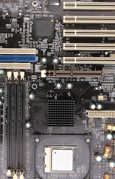 Photo modern electronic board motherboard closeup