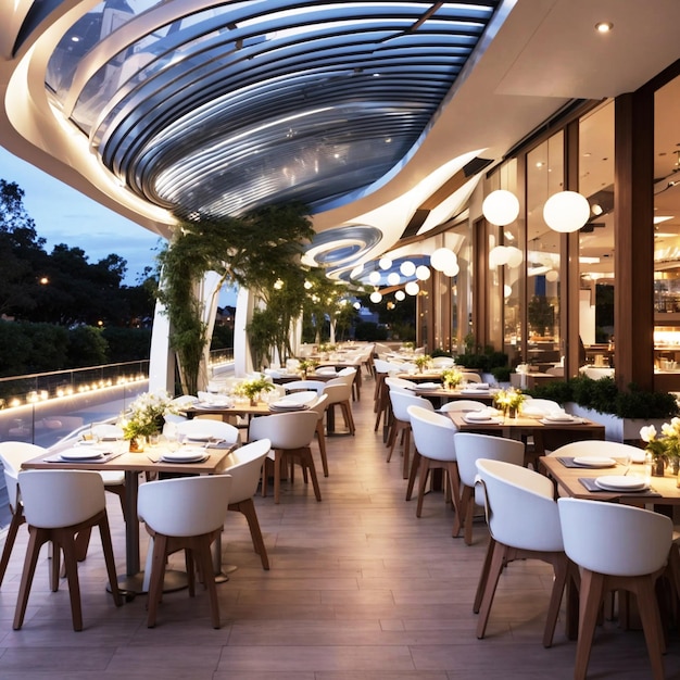 Modern Elegance Interior DESIGN Modern rooftop restaurant interior