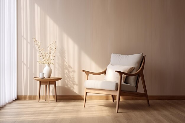 Modern Elegance Sunlit Room with Cozy Chair and Decor