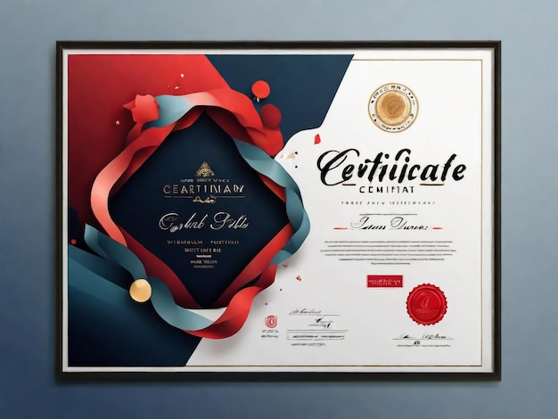 Modern elegant certificate template Use for print certificate diploma graduation