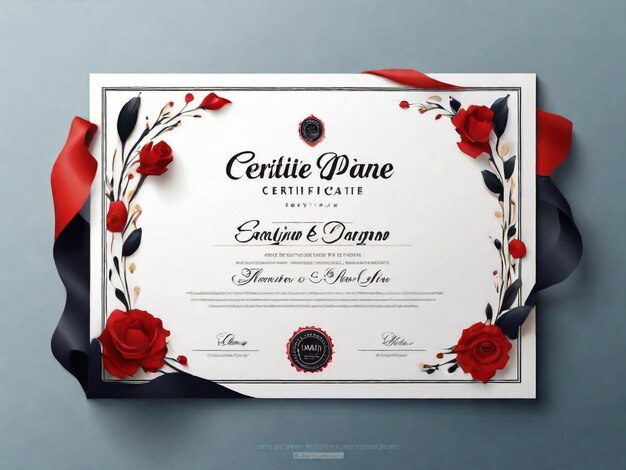 Photo modern elegant certificate template use for print certificate diploma graduation