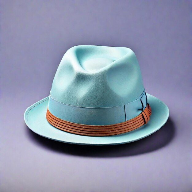 Photo modern and elegant design a fedora hat isolated on color background