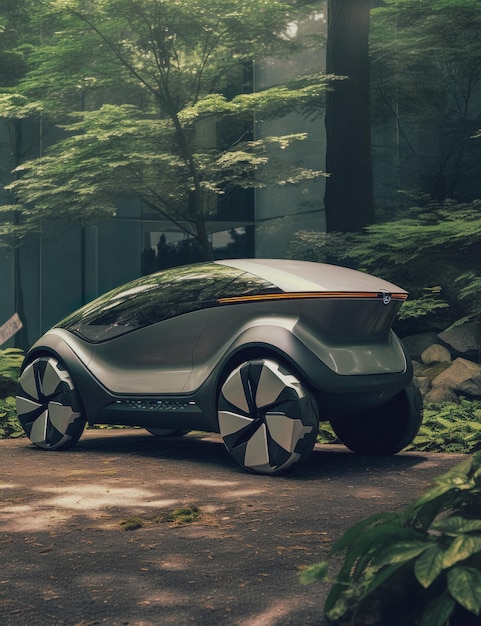 modern elektrisch voertuig in stedelijke omgeving AI gegenereerd