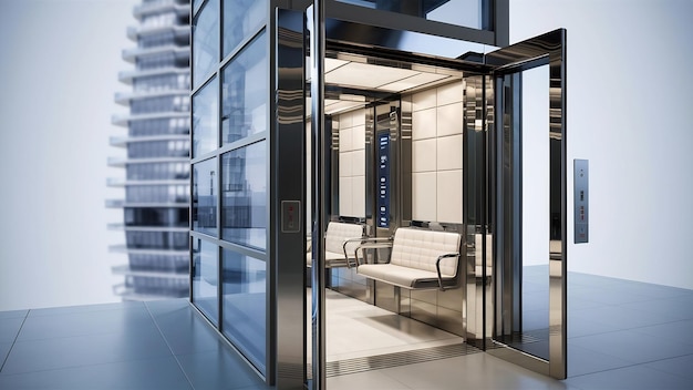 Modern elevator 3d