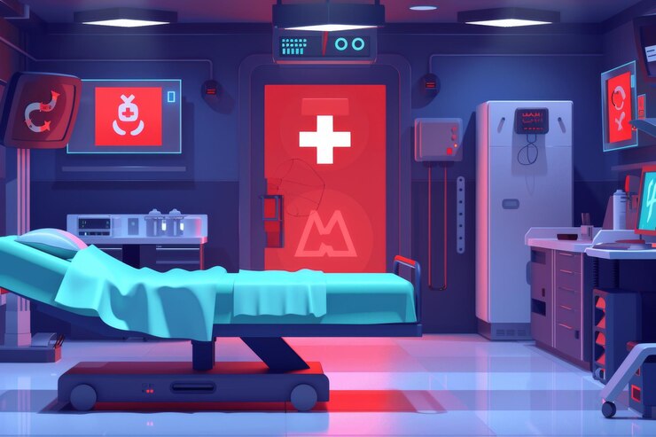 Photo modern emergency room with advanced medical equipment symbolizing healthcare urgent care and medica