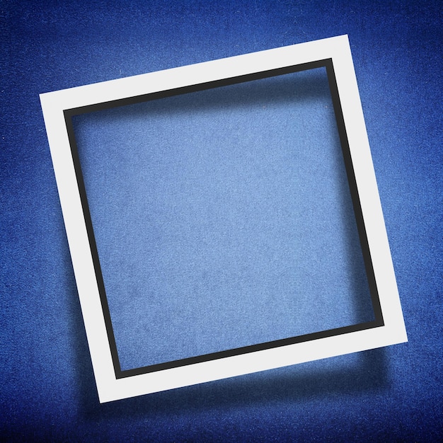 Modern empty frame on blue background