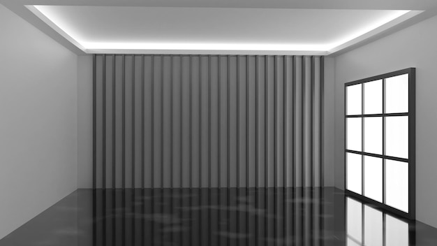 Modern empty room design 3D rendering