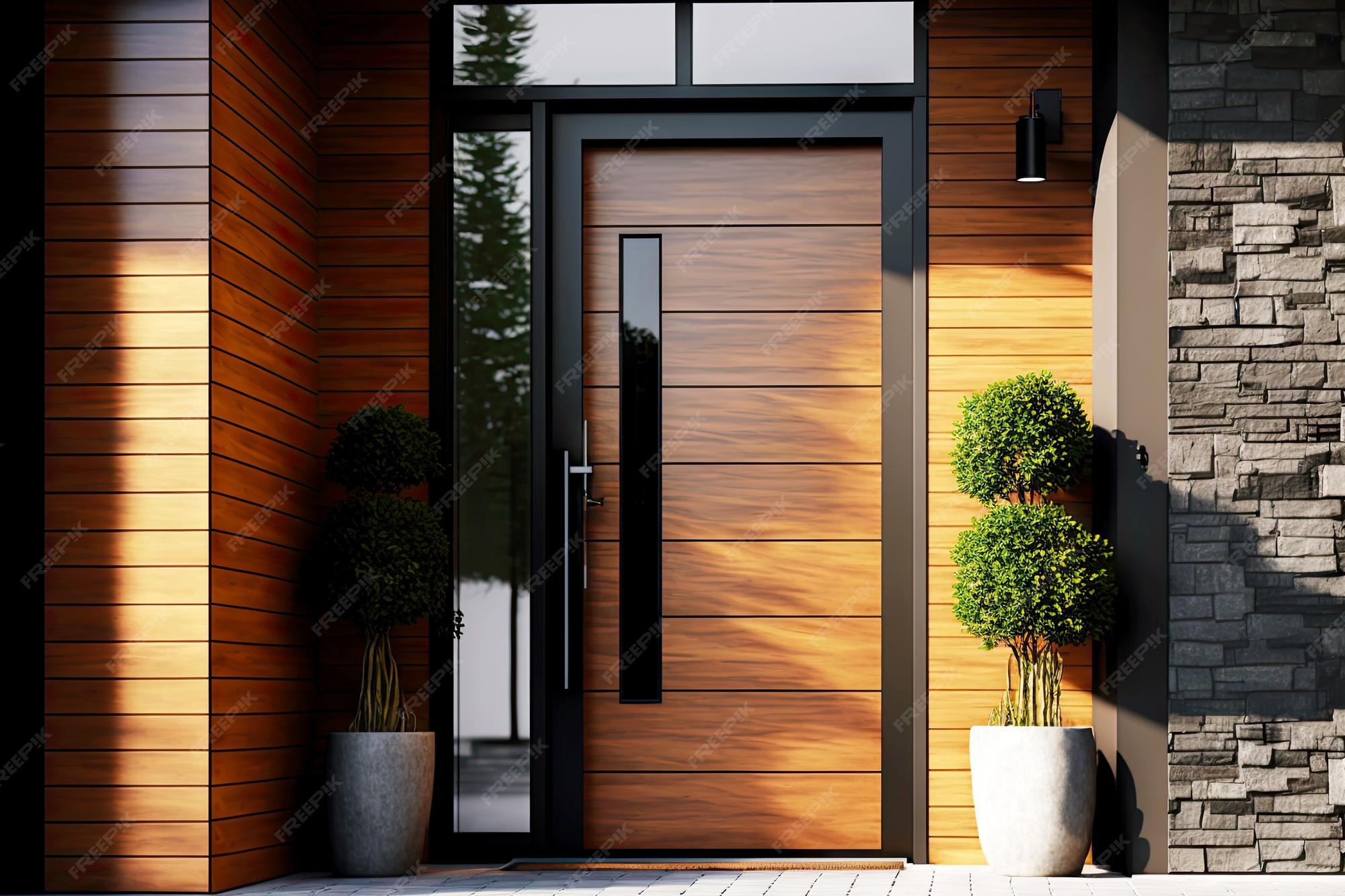 premium-photo-modern-entrance-door-of-house-with-wooden-elements-and