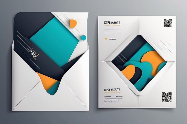 Photo modern envelope template with abstract shape